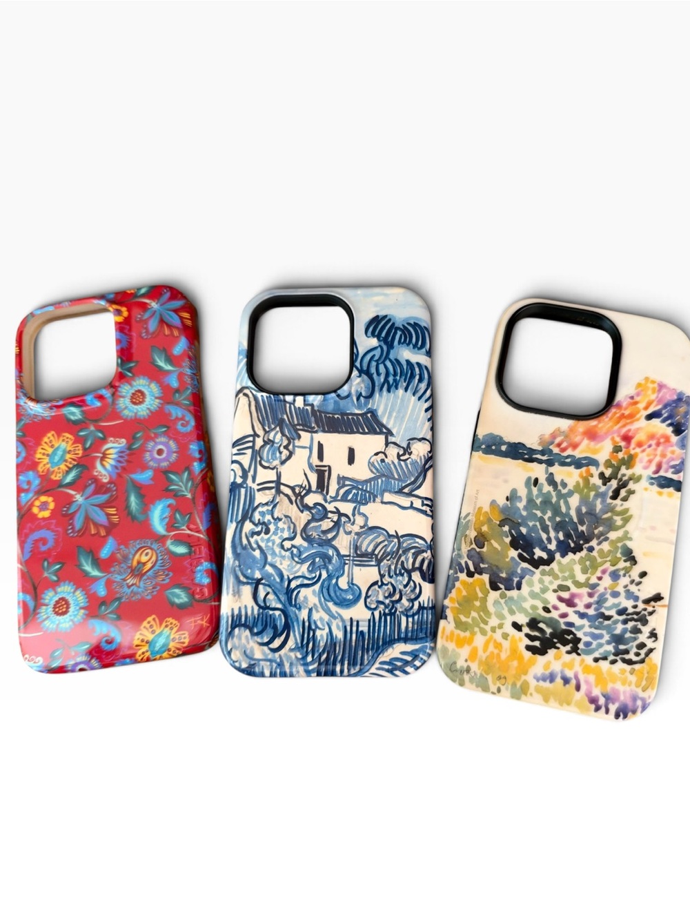 Lot of 3 Casely iPhone 14 Pro Cases. MagSafe. Impressionist paintings floral.